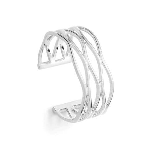 925 Solid Sterling Silver Exclusive Cuff Bangle, Open Lattice Work