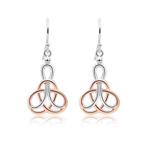 925 Sterling Silver and 18ct Pink Gold Entwined design