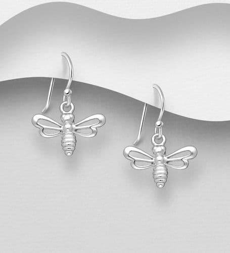 925 Sterling Silver Bee Hook Drop Light Earrings