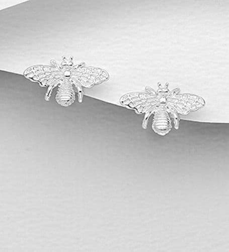 925 Sterling Silver Bee Stud Earrings - perfect for everyday wear