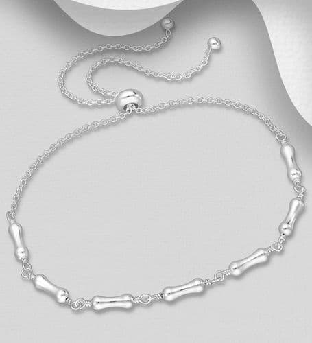 925 Sterling Silver Bone Adjustable Bracelet: Stylish and Versatile