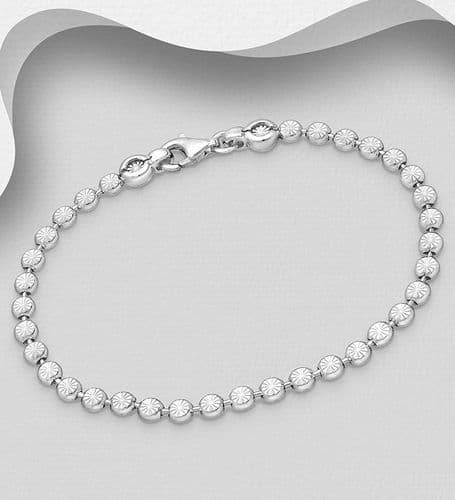 925 Sterling Silver Bracelet, 3.3 mm Wide, Made in Italy