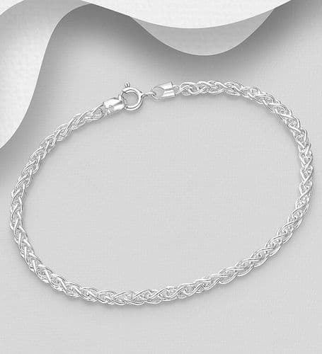 925 Sterling Silver Bracelet Hand Crafted. An interwoven Design