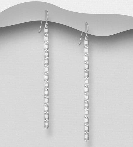 925 Sterling Silver Chain Hook/Drop Earrings - Elegant and Versatile