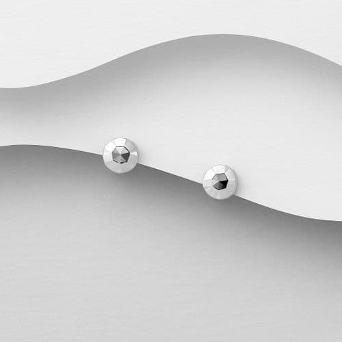 925 Sterling Silver Classic 5mm Faceted Ball Stud Earrings – Timeless Sparkle, Everyday Elegance