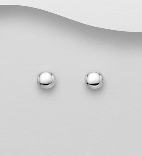 925 Sterling Silver Classic 9 mm Flat Back Push-Back/Stud Earrings