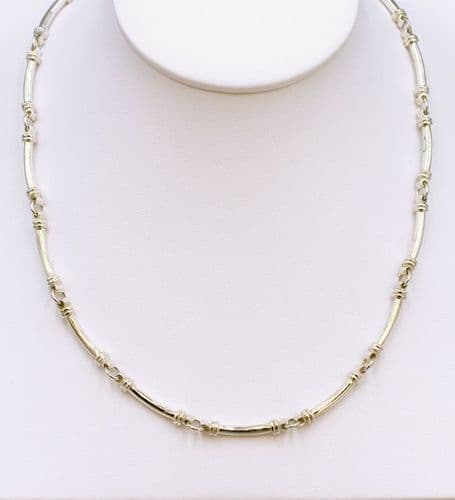 925 Sterling Silver Designer Inspired Necklace. Exclusive Design. Featuring 25 mm length Links