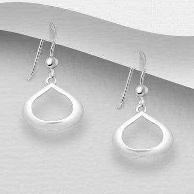 925 Sterling Silver Drop Hook Earrings, Plating Pure Silver