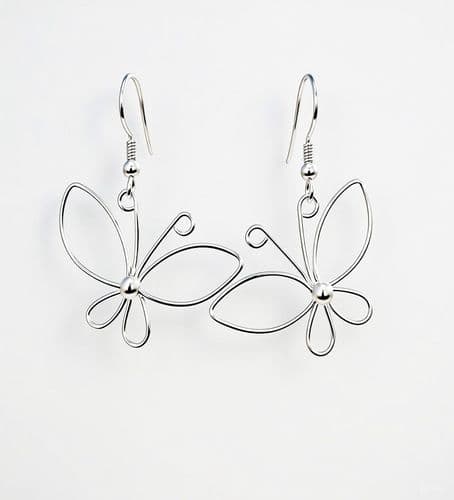 925 Sterling Silver Elegant Hand Crafted Dragonfly Hook/Drop Earrings