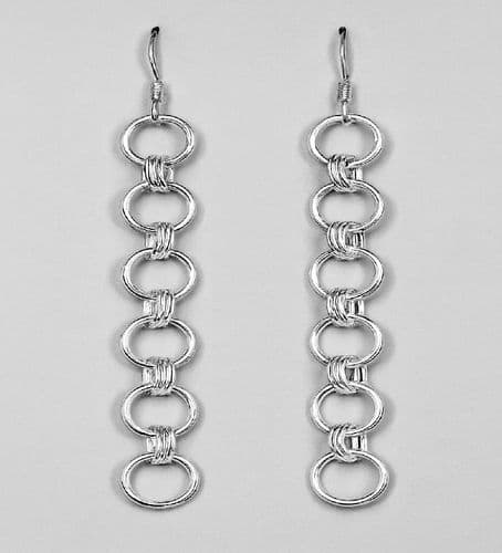 925 Sterling Silver Expertly Hand Crafted Round Twisted Hook-Drop Earrings (1)