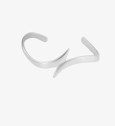 925 Sterling Silver Exquisite Artisan Bangle with Cross Over Design - Exclusive