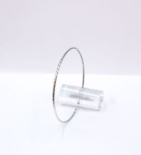 925 Sterling Silver Fine Twisted Slave bangle: 1 mm Width