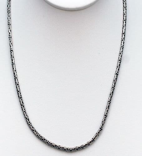 925 Sterling Silver Hand Crafted Balinese Design Necklace - 18" in Length