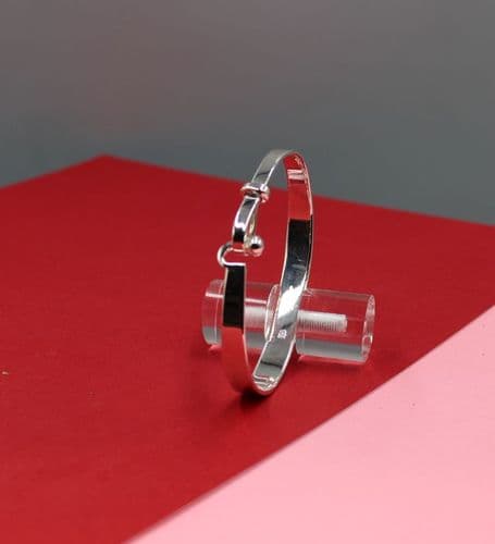 925 Sterling Silver Hand Crafted Designer Inspired Bangle: Suitable for Engraving