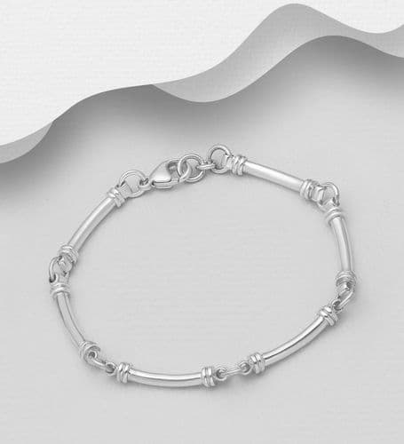 925 Sterling Silver Hand- Crafted Designer Inspired Solid Bracelet