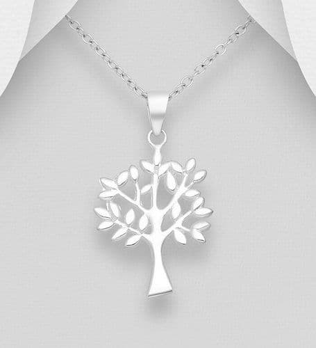 925 Sterling Silver Hand Crafted Designer Inspired Tree Of Life Pendant & Chain