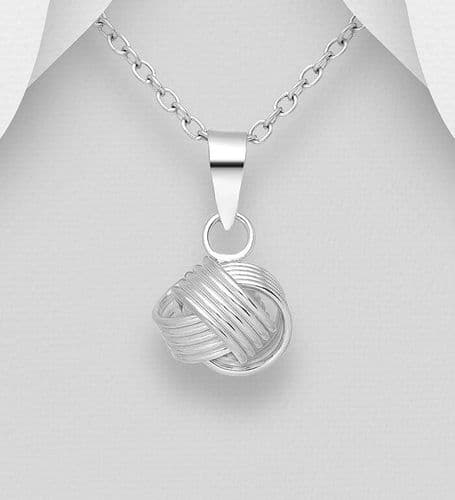 925 Sterling Silver Hand Crafted Knot Pendant & Chain
