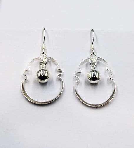 925 Sterling Silver Hand Crafted Modern Drop Earrings