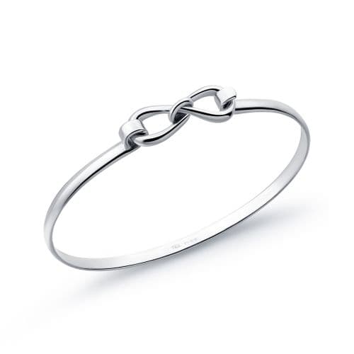 925 Sterling Silver Hand Crafted Solid Infinity Bangle That Opens