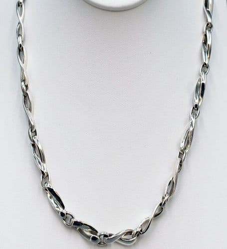 925 Sterling Silver Hand Crafted Solid Infinity Style Necklace - 18" in Length