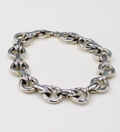 925 Sterling Silver Hand Crafted Solid Linked Bracelet