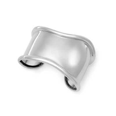 925 Sterling Silver Hand Crafted Tiffany Inspired Solid Cuff Bangle - Exclusive