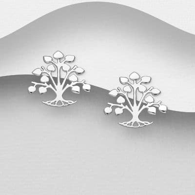 925 Sterling Silver Hand Crafted Tree of Life Earrings