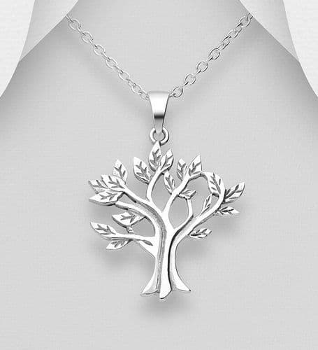 925 Sterling Silver Hand Crafted Tree of Life Pendant & Chain