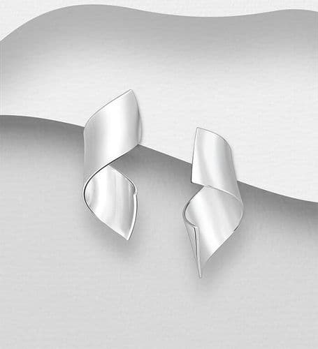925 Sterling Silver Hand Crafted Wrapped Spiral Push-Back/Drop Earrings