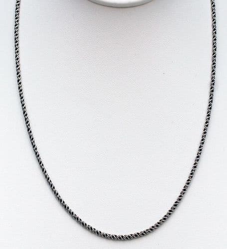 925 Sterling Silver Handcrafted twist/Rope Design Necklace - 18" Length