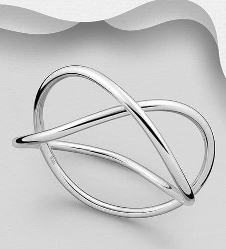 925 Sterling Silver Handmade Bangle with a Designer-Inspired Twist