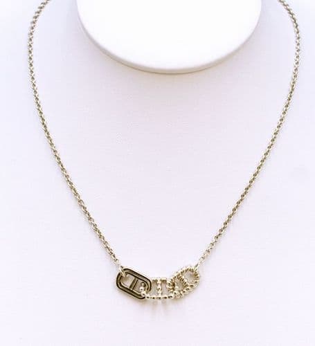 925 Sterling Silver Hermes Style Solid Necklace. T Bar Clasp. Exclusive Design