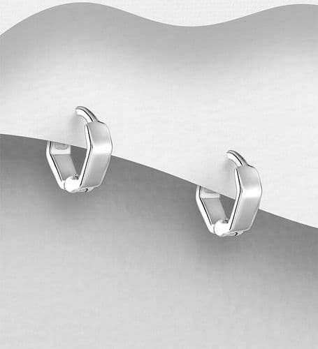 925 Sterling Silver Hinged Small Hoop Earrings