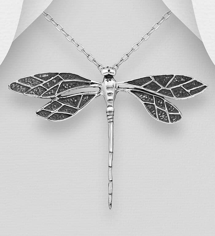 Gold Plated Sterling Silver Dragonfly Necklace | Affordable - Martha Jackson - View #5