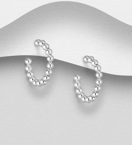 925 Sterling Silver Medium Sized Ball Push-Back Earrings