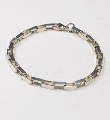 925 Sterling Silver Open Oblong Box Hand Crafted Bracelet