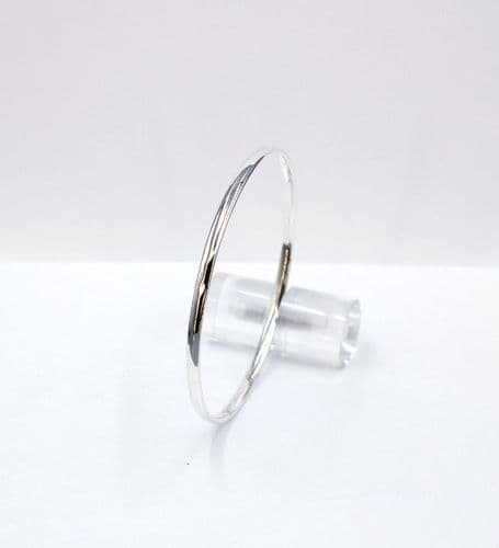 925 Sterling Silver Plain Solid Round Bangle - 3mm Wide