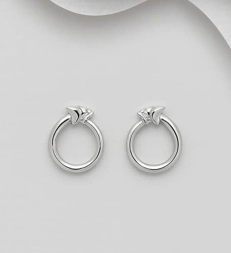 925 Sterling Silver Polished Cartier Panther Style Push-Back/Stud Earrings - Exclusive