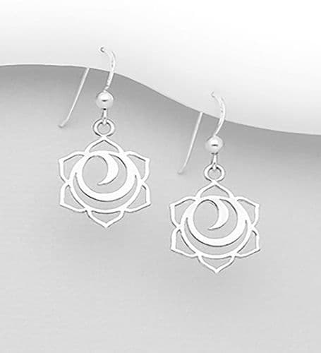 925 Sterling Silver Sacral Chakra Hook/Drop Earrings