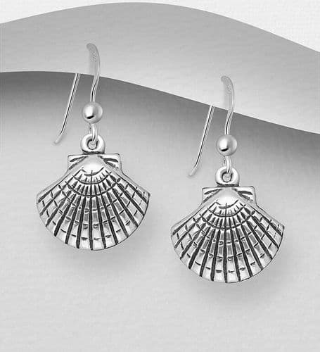 925 Sterling Silver Shell Hook/Drop Earrings