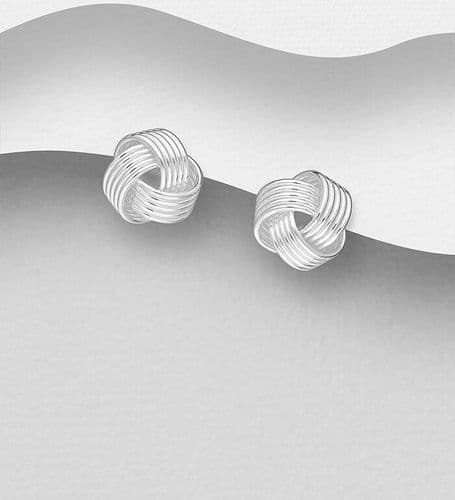925 Sterling Silver Small Knot Push-Back/Stud Earrings - Perfect 1st Earring (1)