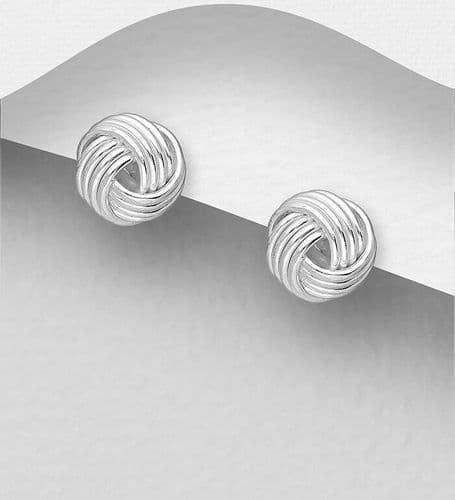 925 Sterling Silver Small Knot Push-Back/Stud Earrings - Perfect 1st Earring