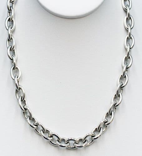 925 Sterling Silver Solid Classic Tiffany Style Round Link Necklace. Suitable for all Occasions
