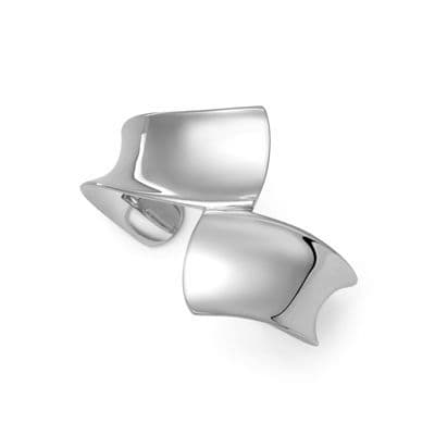 925 Sterling Silver Solid Cross Over Cuff Bangle. An Exclusive Design, Hand Crafted