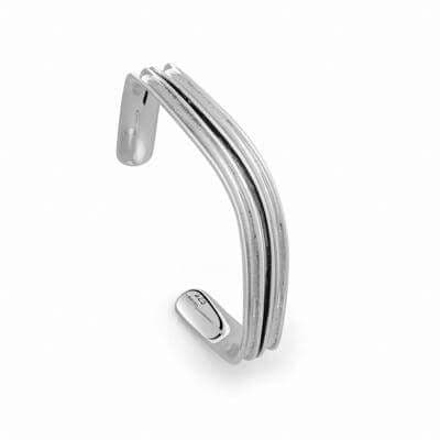 925 Sterling Silver Solid Double Strand Wavy Hand Crafted Exclusive Bangle