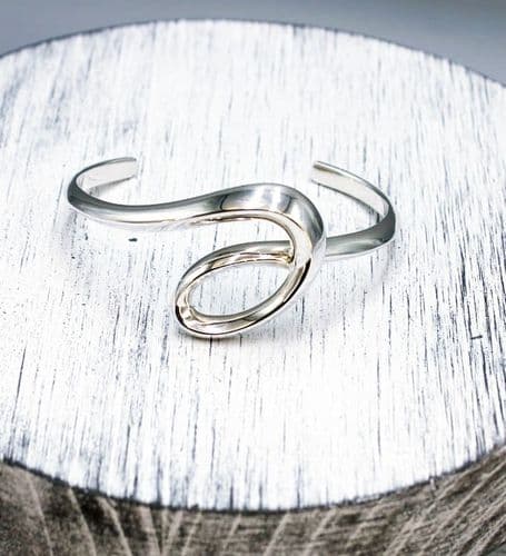 925 Sterling Silver Solid Hand Crafted Artisan Twist Bangle - Exclusive