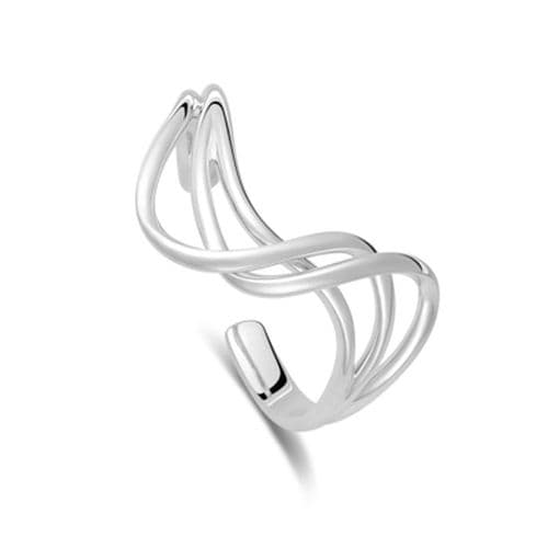 925 Sterling Silver Solid Plain Multi Twisted Effect Contemporary Cuff Bangle Hand Crafted