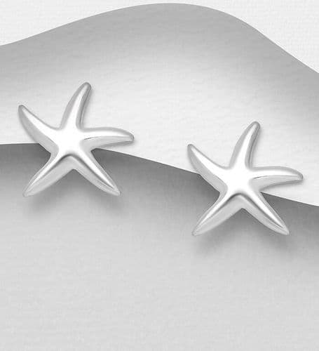 925 Sterling Silver Starfish Push-Back Earrings