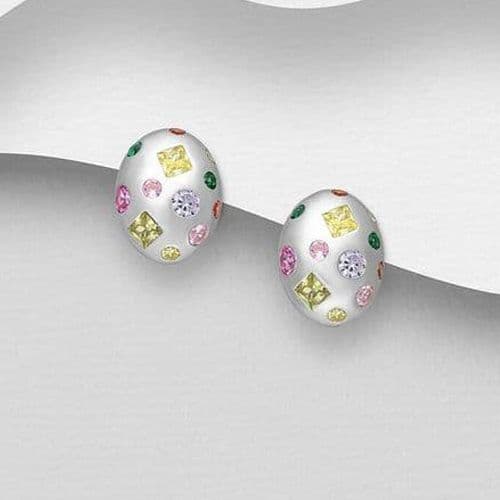 925 Sterling Silver Stone Set Earrings
