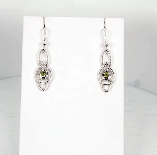 925 Sterling Silver Tear Drop Hook/Drop Earrings, Decorated with Reconstructed Copper Turquoise (1)